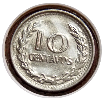 Колумбия 10 сентавос  1974 год 