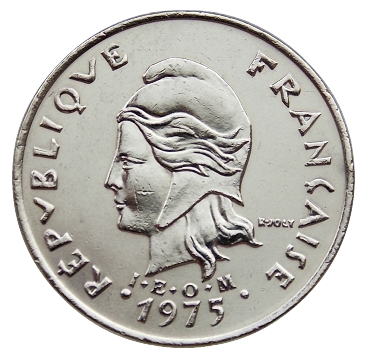 Французская Полинезия 20 франков  1975 год