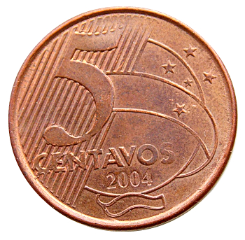 Бразилия 5 сентавос  2004 год UNC