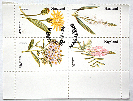 NAGALAND флора , цветы , 4 марки